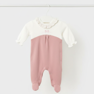 Pijama Enteriza - Blanco y Rosa (4 - 6 M)