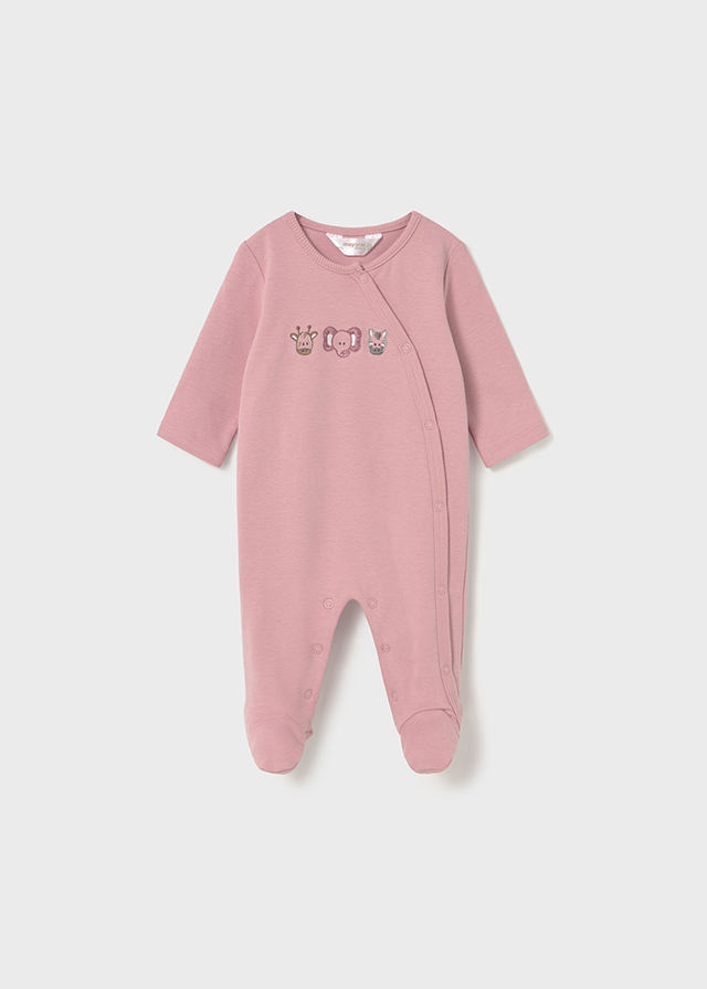 Pijama Enteriza - Rosa Bordado (2 - 4 M)