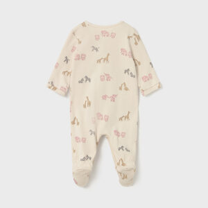 Pijama Enteriza - Beige Estampado Animales (2 - 4 M)