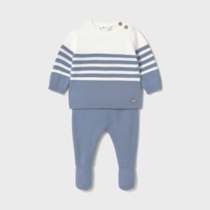 Set Primer Día X2 Hilo - Rayas Azul