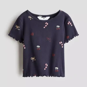 Camiseta Niña - Azul Rib (6 - 8 A)