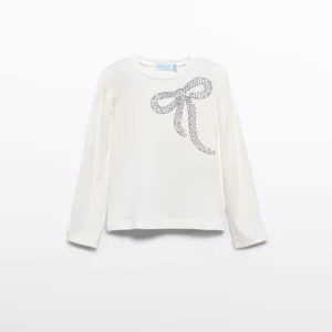 Camiseta Manga Larga Niña - Crema