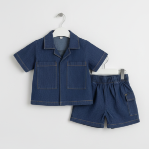 Conjunto Niña X3 - Short, Top Y Camisa Denim (4)