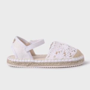 Zapatos Niña - Pala Talon Yute Crochet Blanco (27)