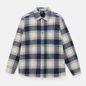 Camisa Manga Larga Niño - Cuadros Crema/Azul