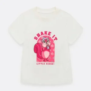 Camiseta Manga Corta Para Niña Con Estampado Talla 5