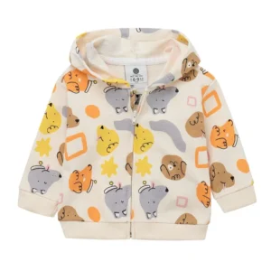 Chaqueta Abierta Con Cierre Y Capucha Para Bebé Unisex