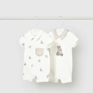 Pelele Body Corto Cuello Vestidor Color Crudo Talla 18 Meses 1715