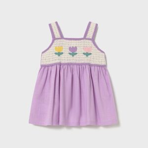 Vestido Combinado Crochet 1931 Talla 3 Color Lila